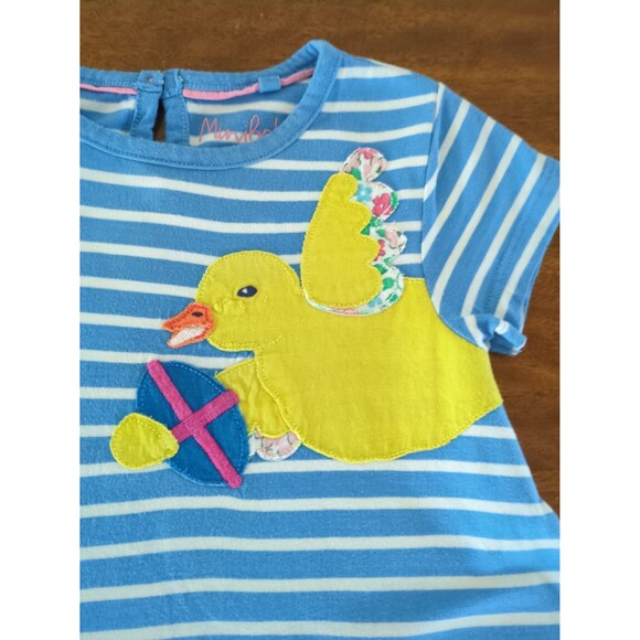 Mini Boden Girls Fun Big Appliqué Dress Easter Egg Friends size 5/6 GUC - Picture 3 of 7